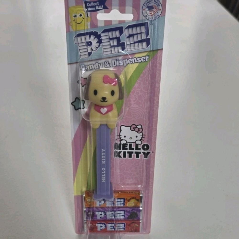 Hello Kitty PEZ Dispenser Puppy with pink bow NEW In Package